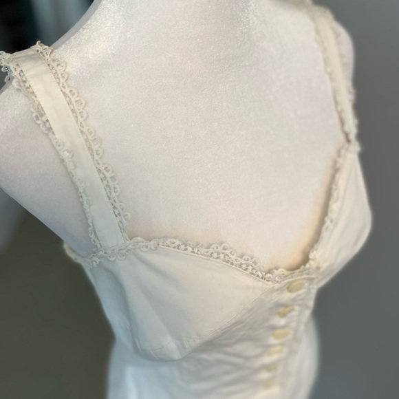 Vintage MaxMara Corset Lace Detail Button Up Tank Top Blouse - Picture 7 of 12